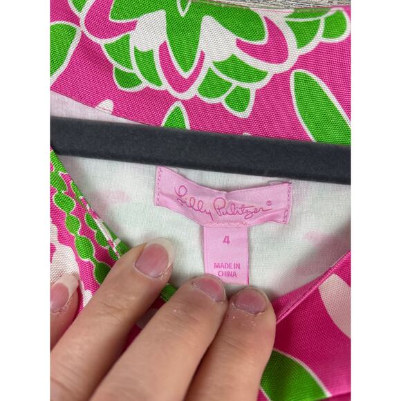 Lilly Pulitzer Womens 4 pink boho mini dress lined sleeveless cotton silk shift - Picture 3 of 5